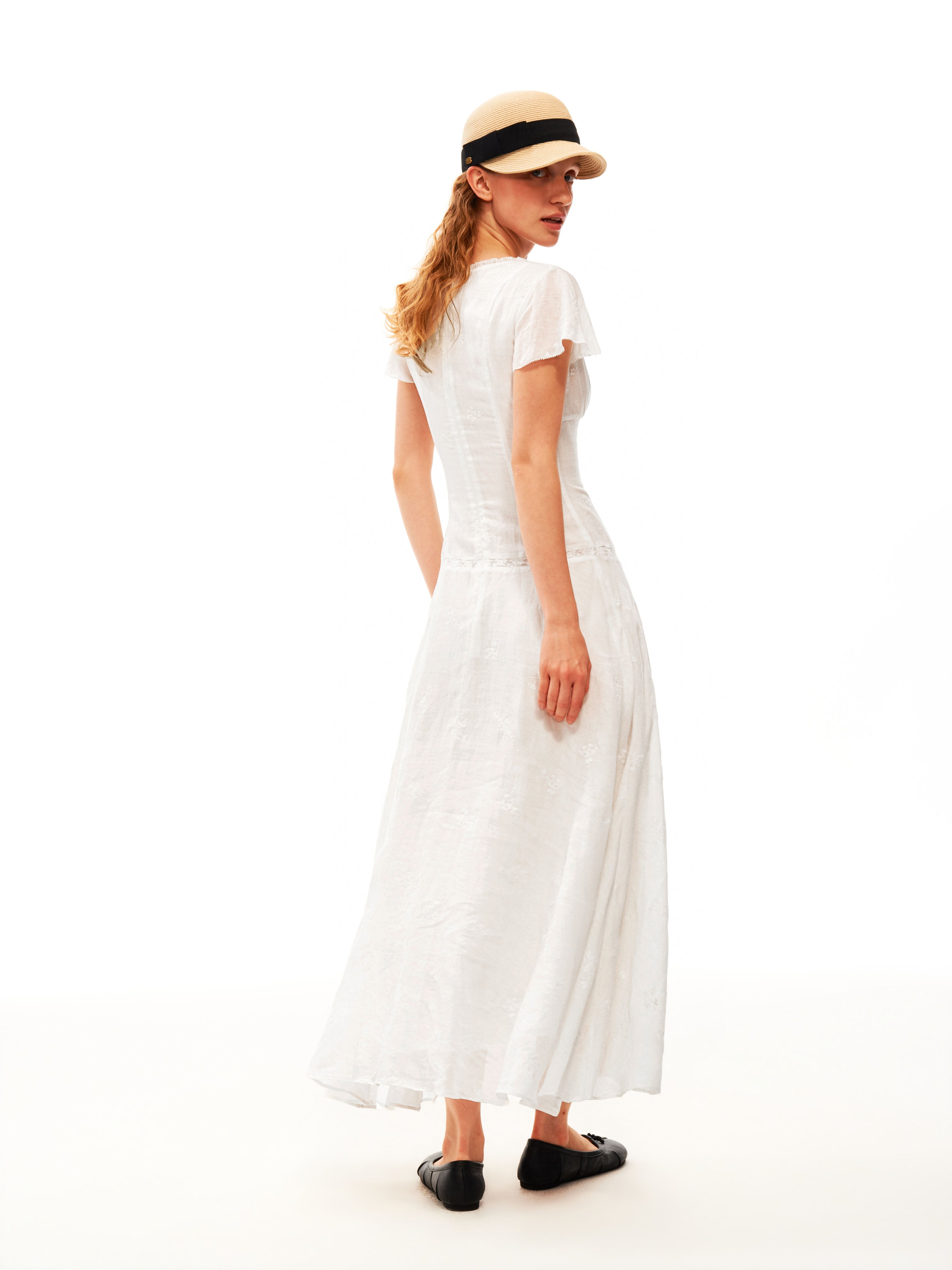 Embroidered Linen Dress