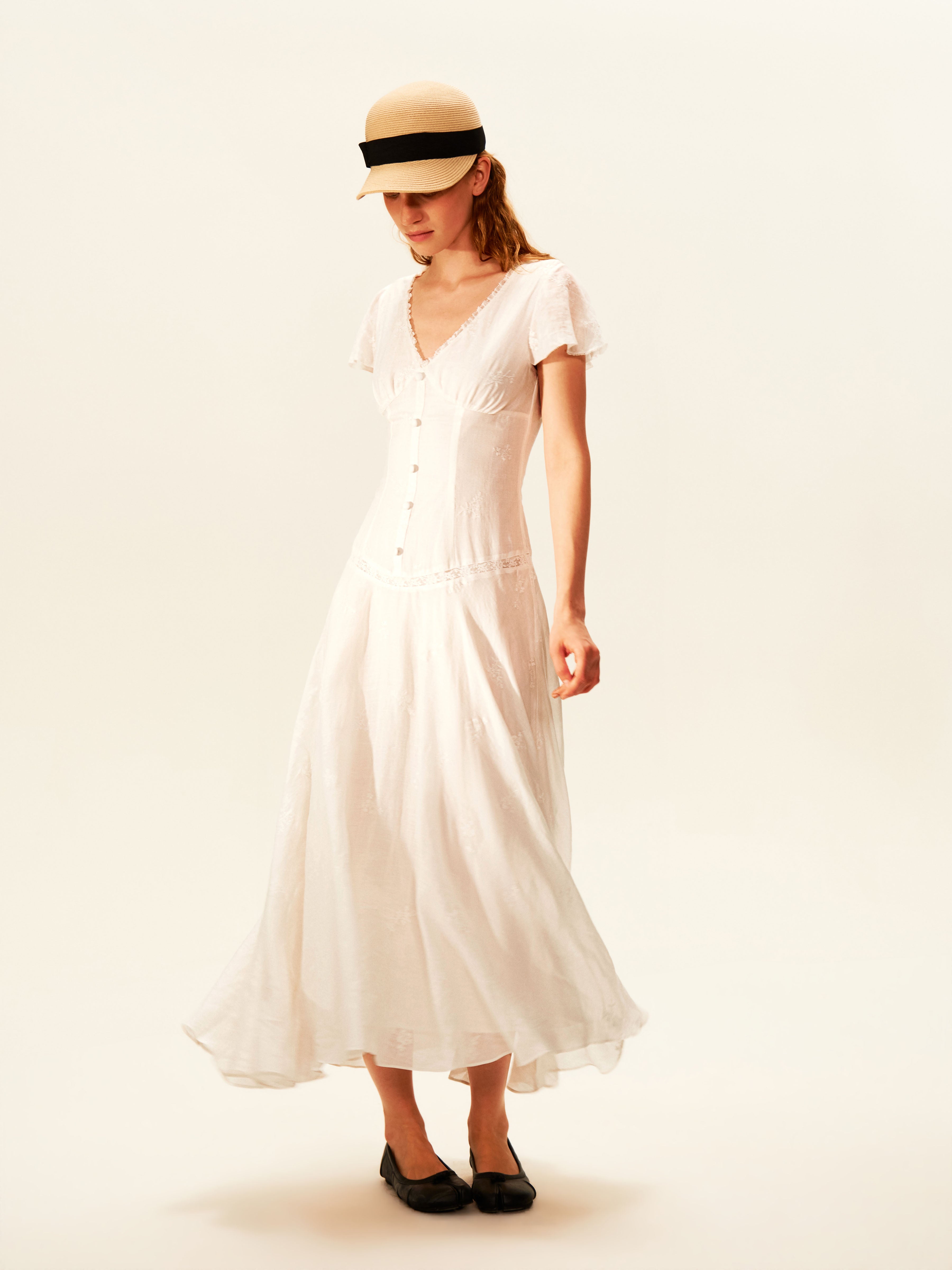 Embroidered Linen Dress