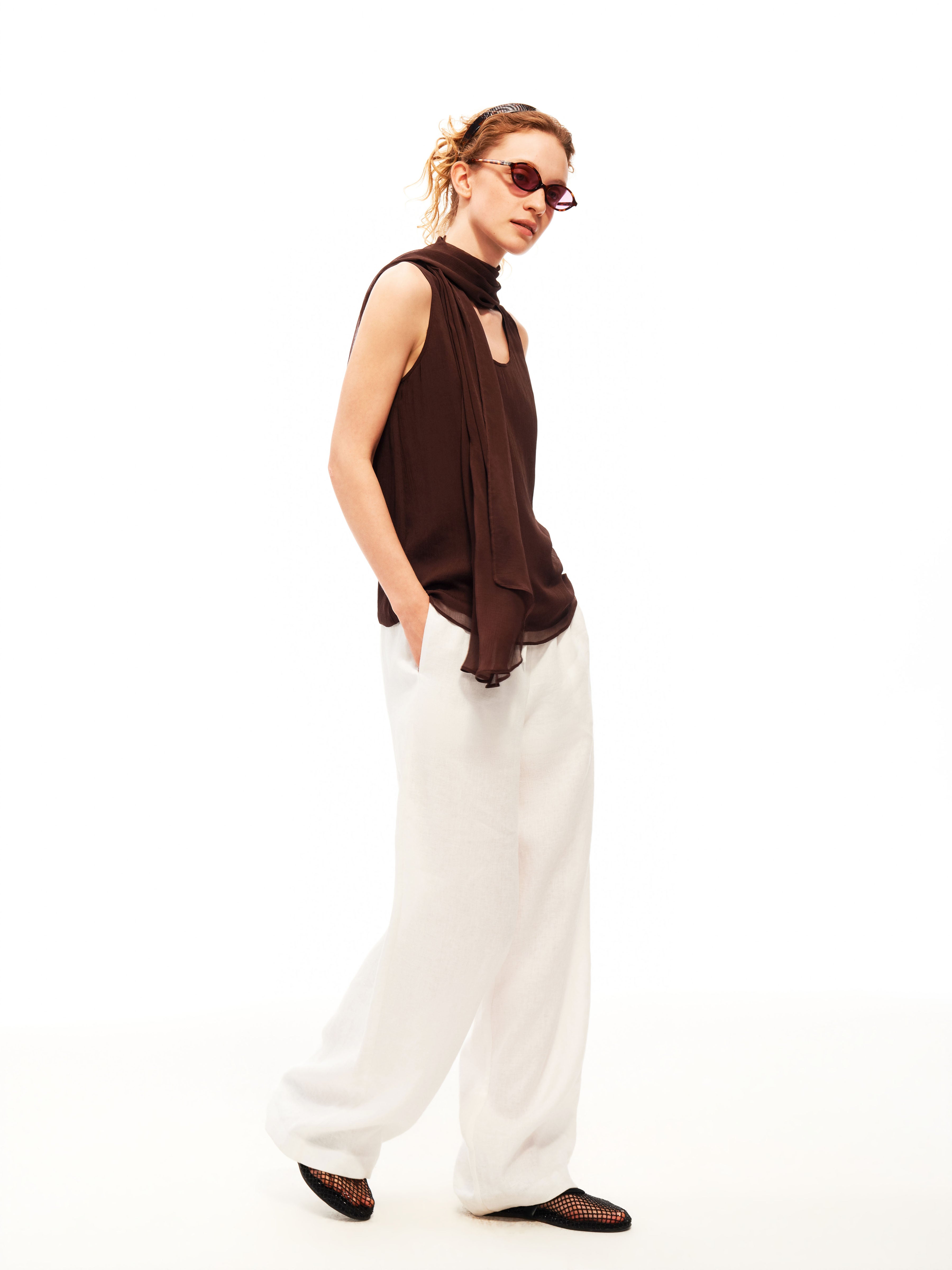 Draped Scarf Top