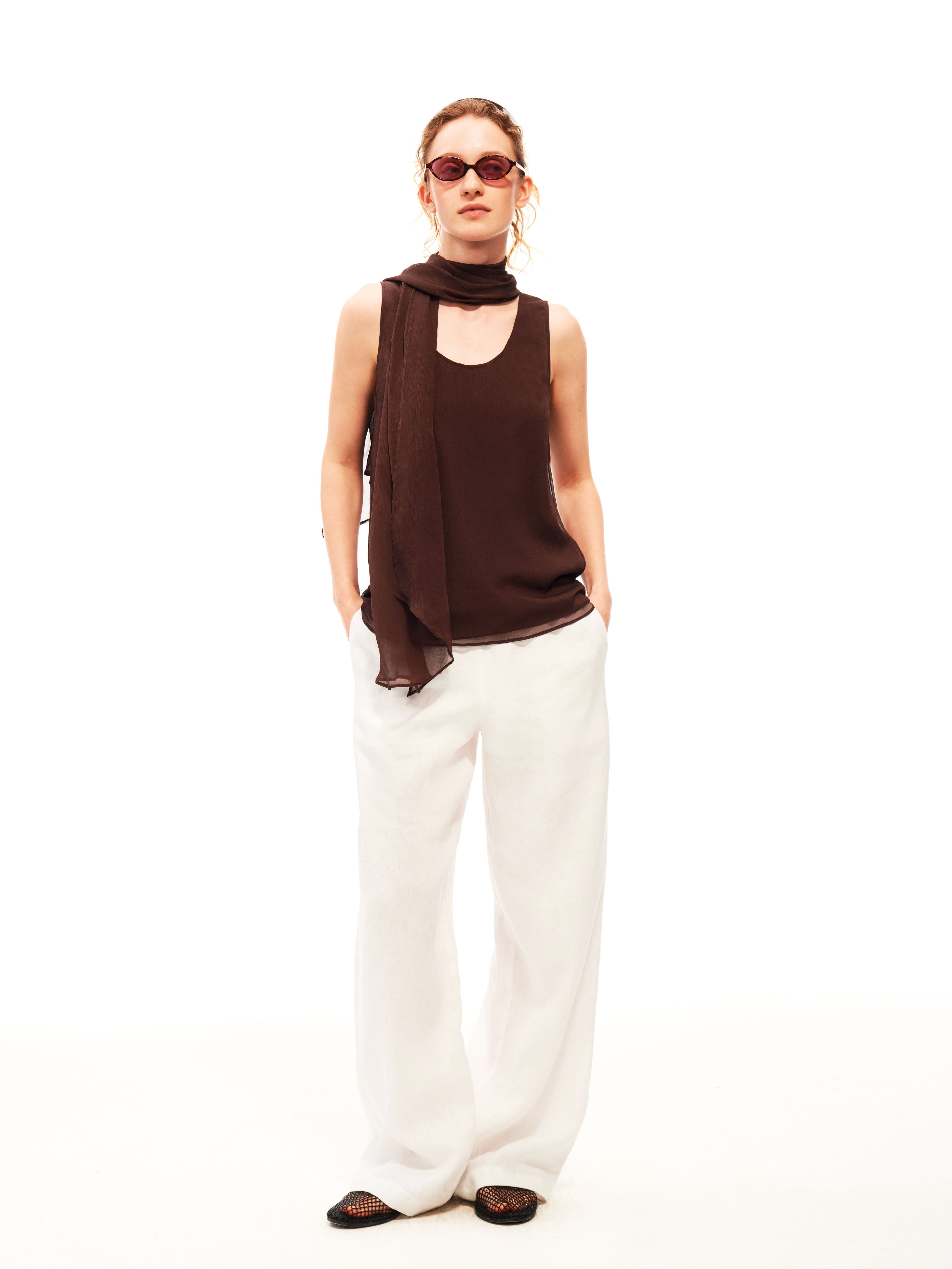 Draped Scarf Top