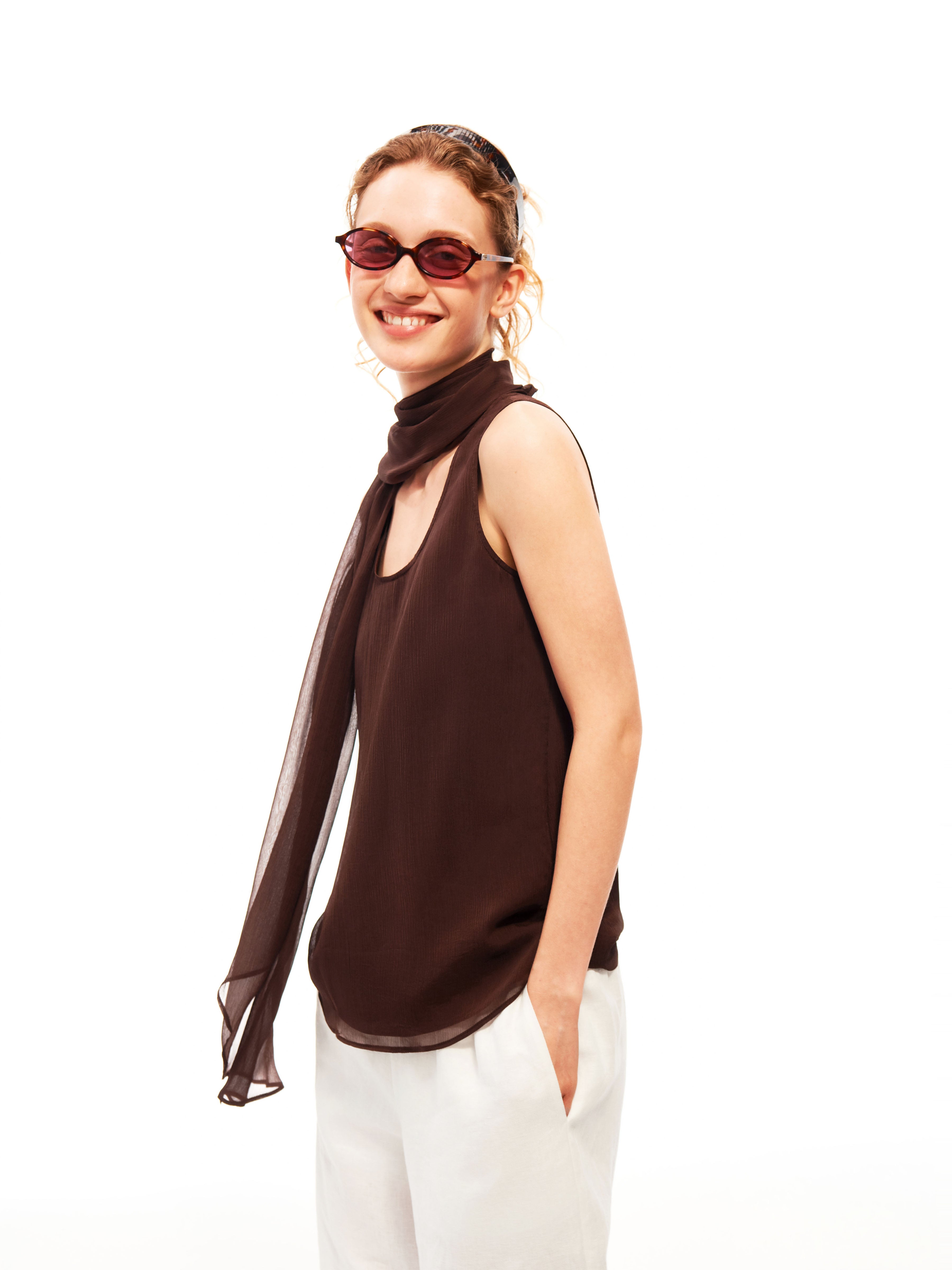 Draped Scarf Top