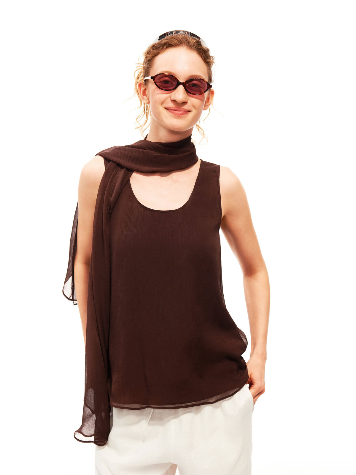 Draped Scarf Top