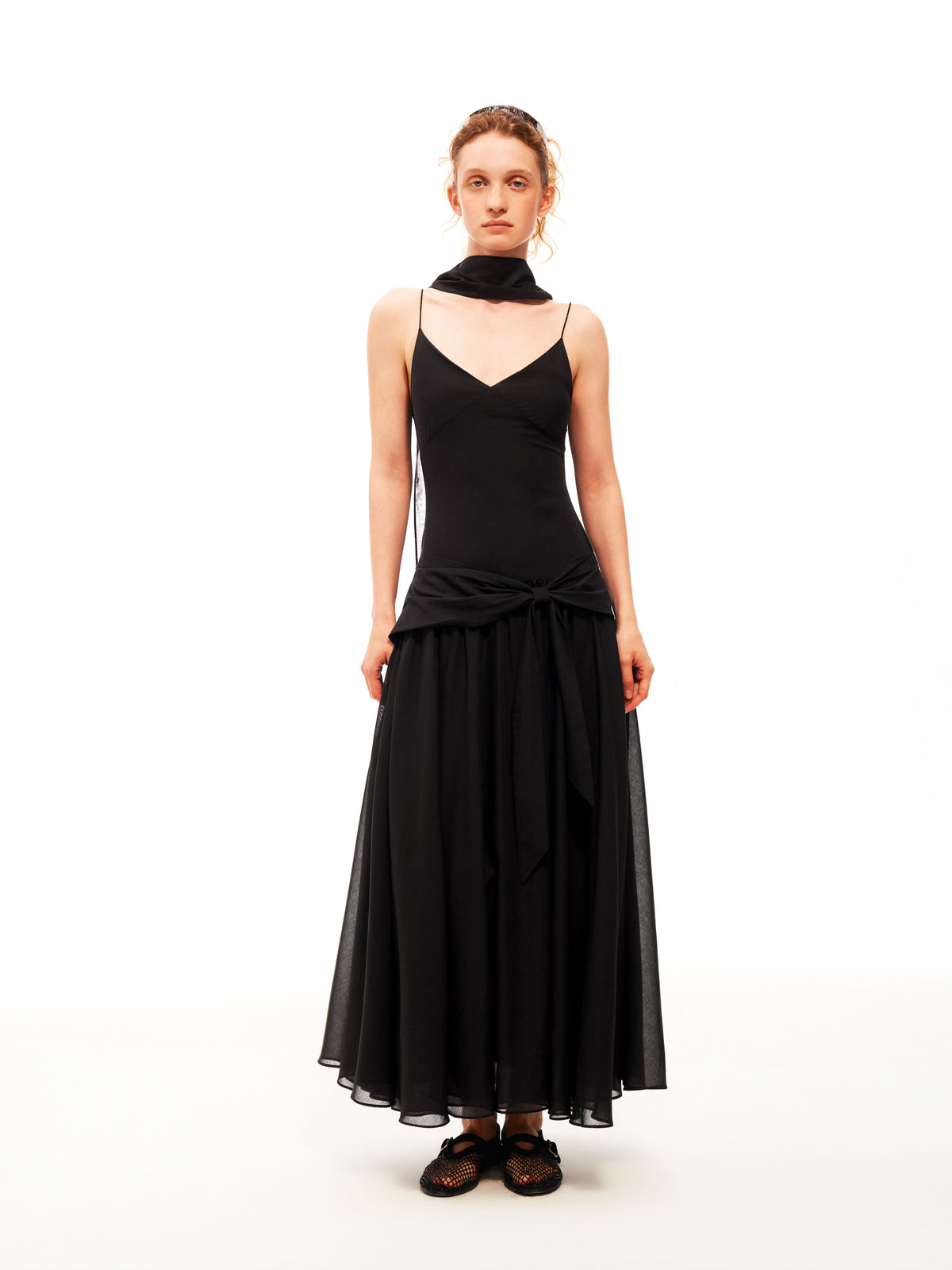The Afterglow Draped Black Dress