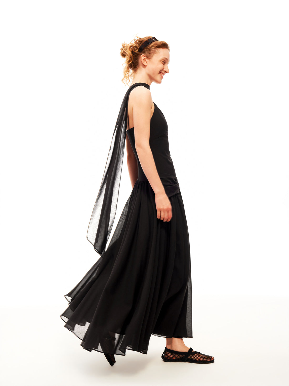The Afterglow Draped Black Dress
