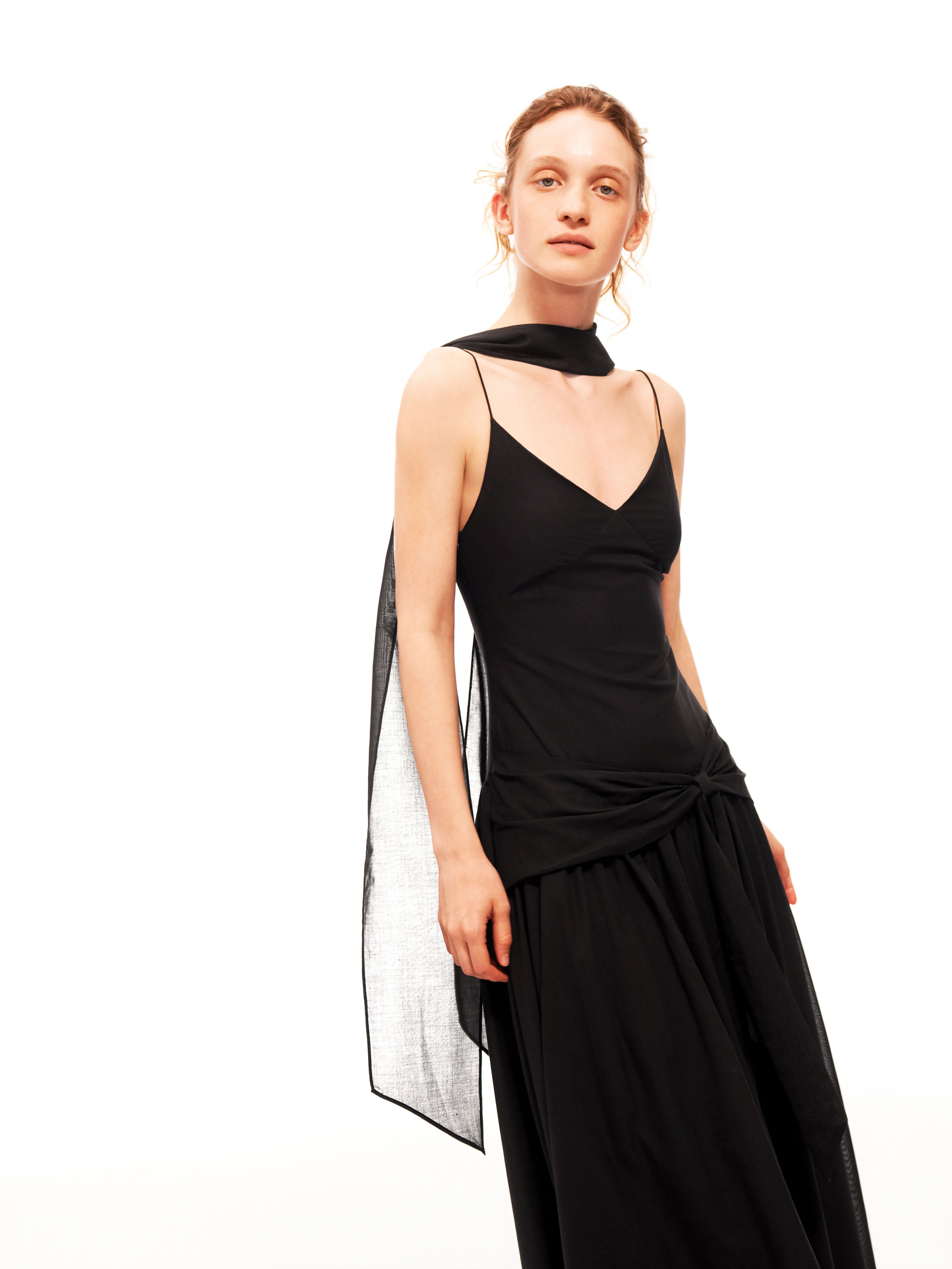 The Afterglow Draped Black Dress