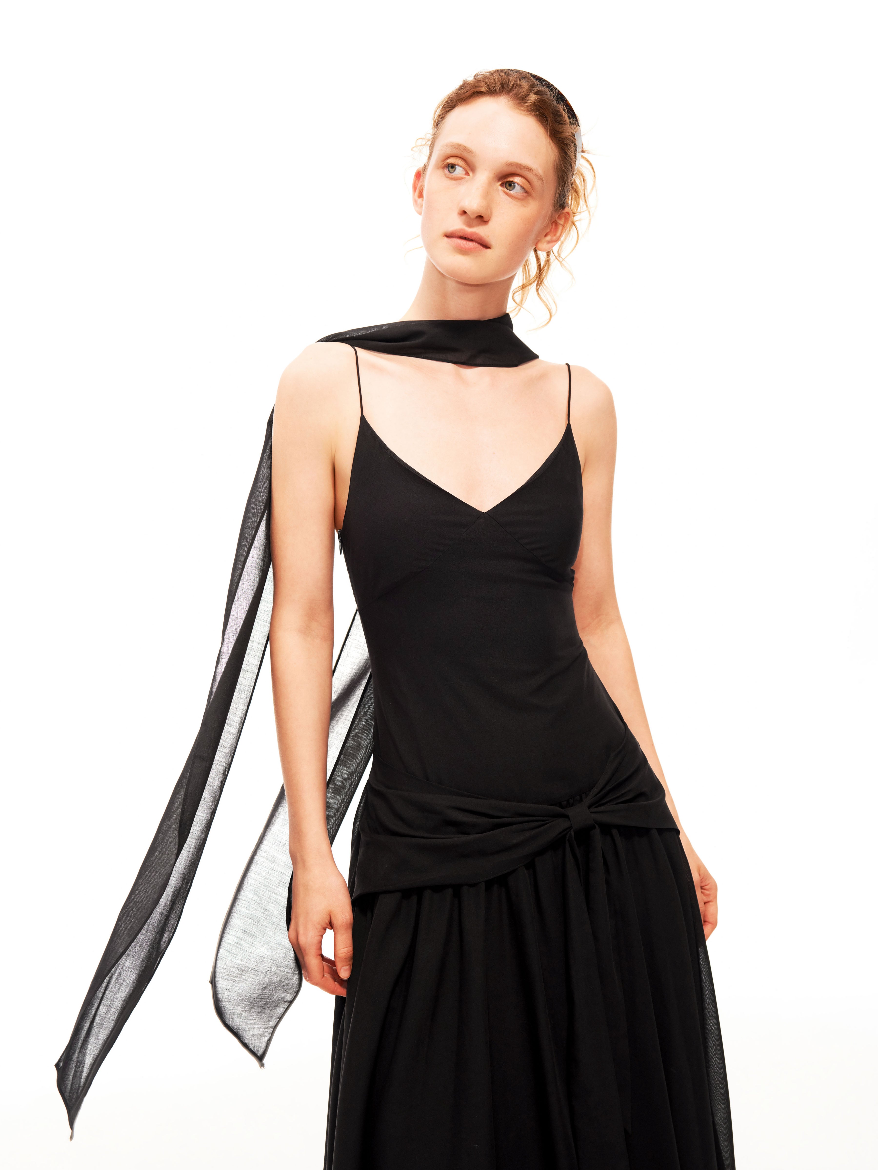 The Afterglow Draped Black Dress