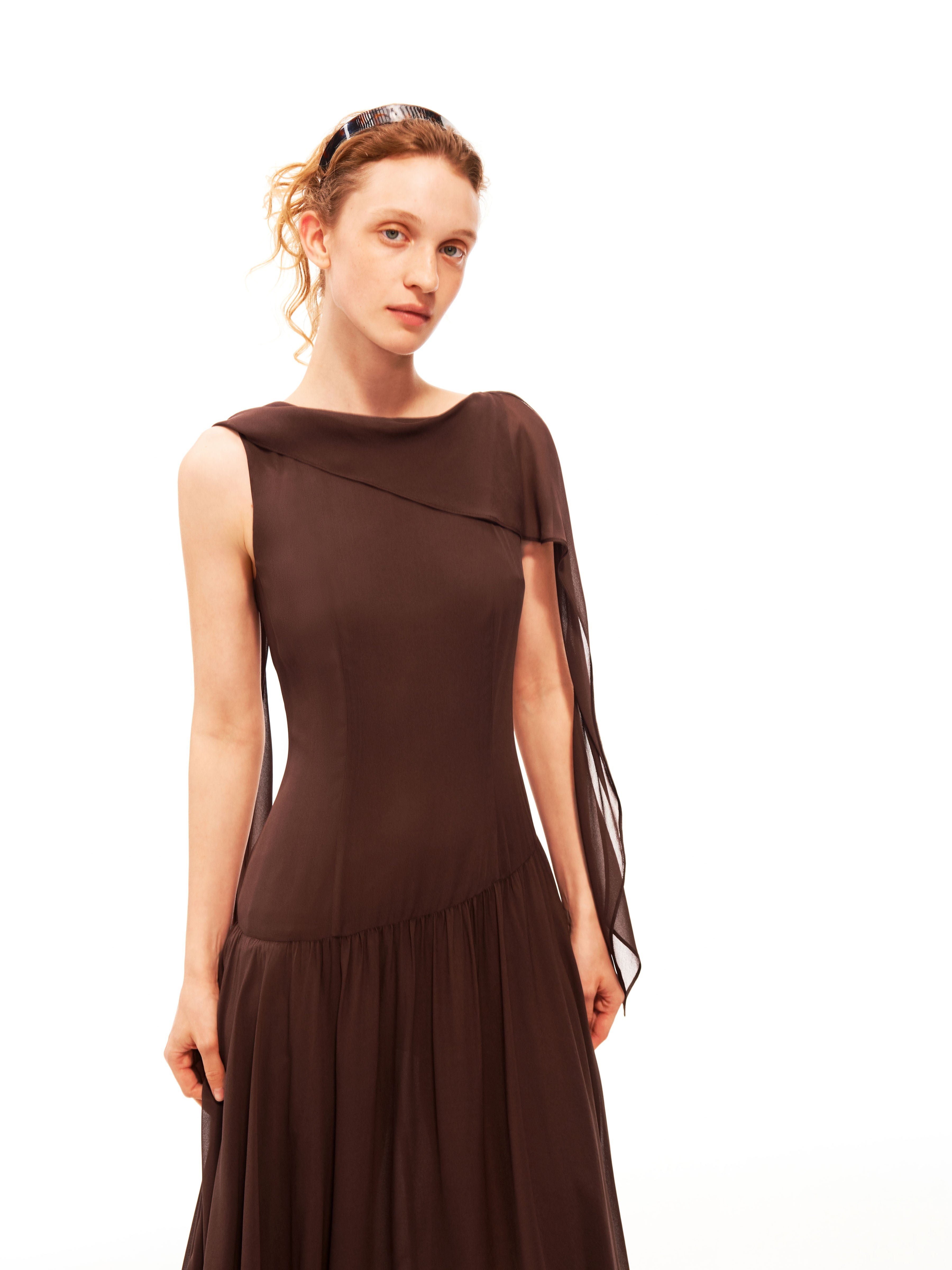 Draped Tie Maxi Dress