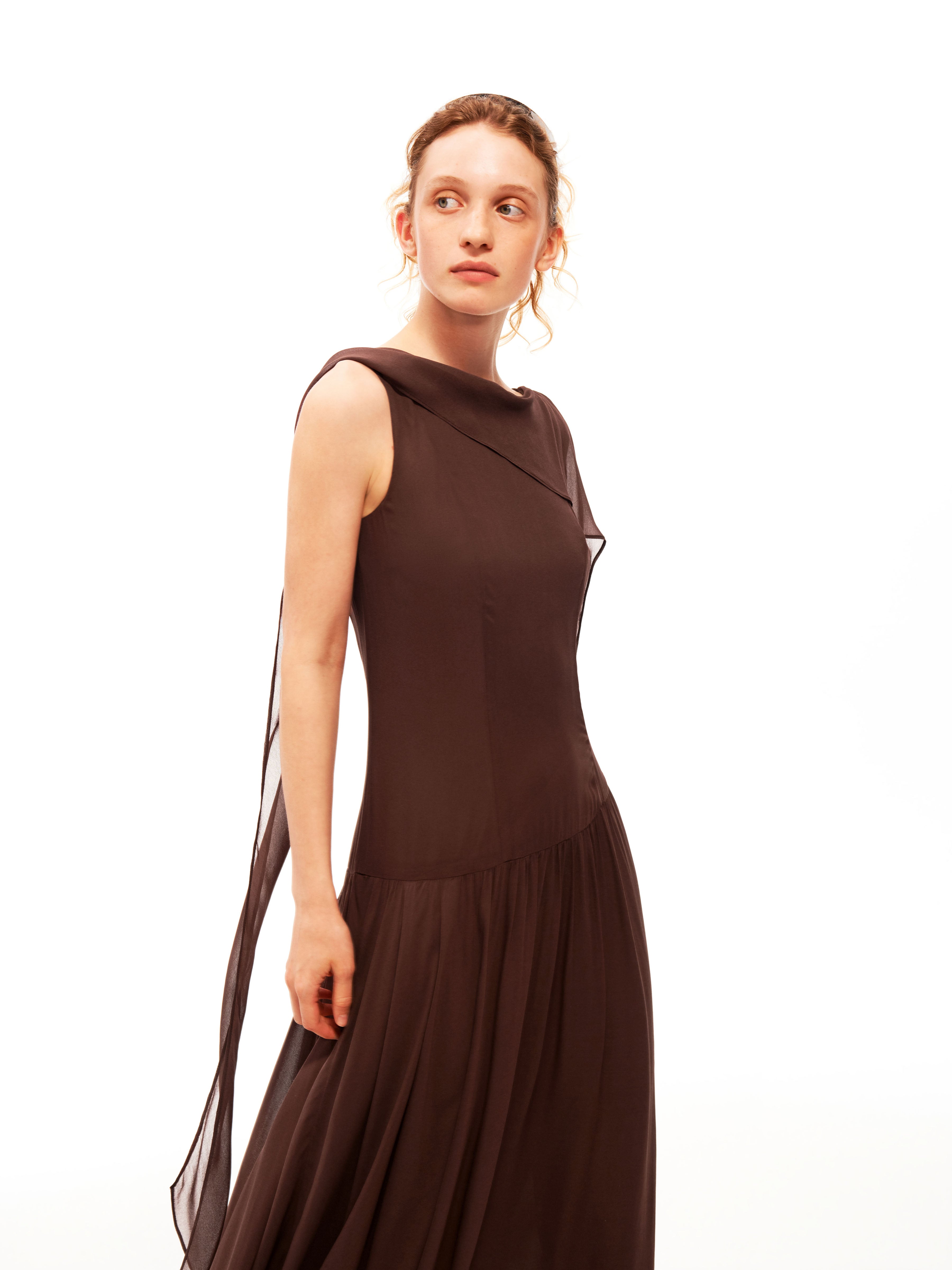 Draped Tie Maxi Dress