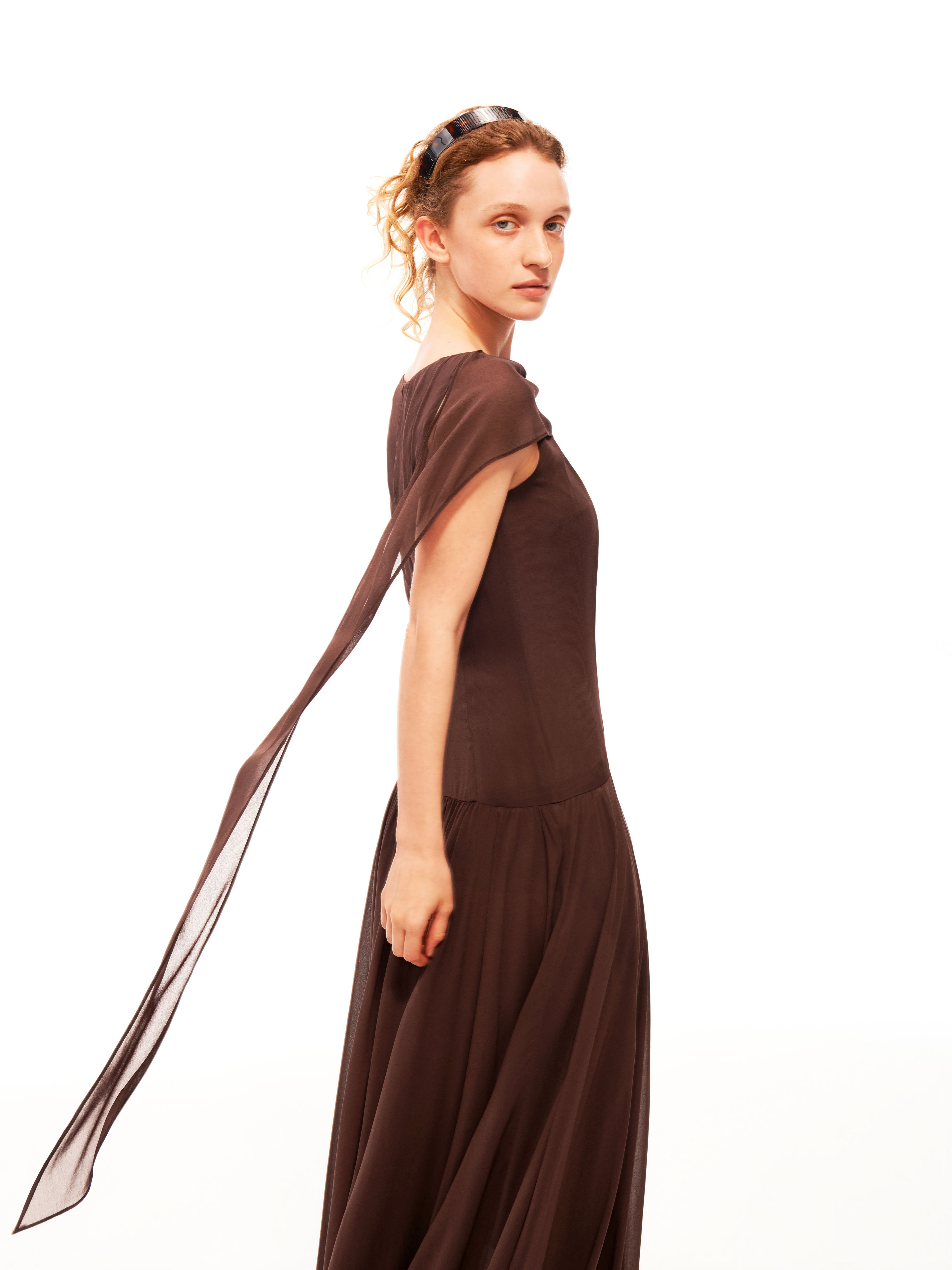 Draped Tie Maxi Dress