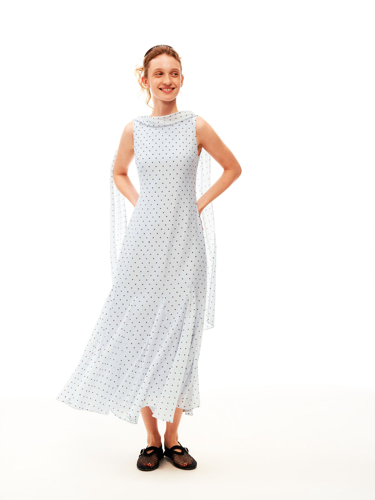 Scarf Tie Dot Dress
