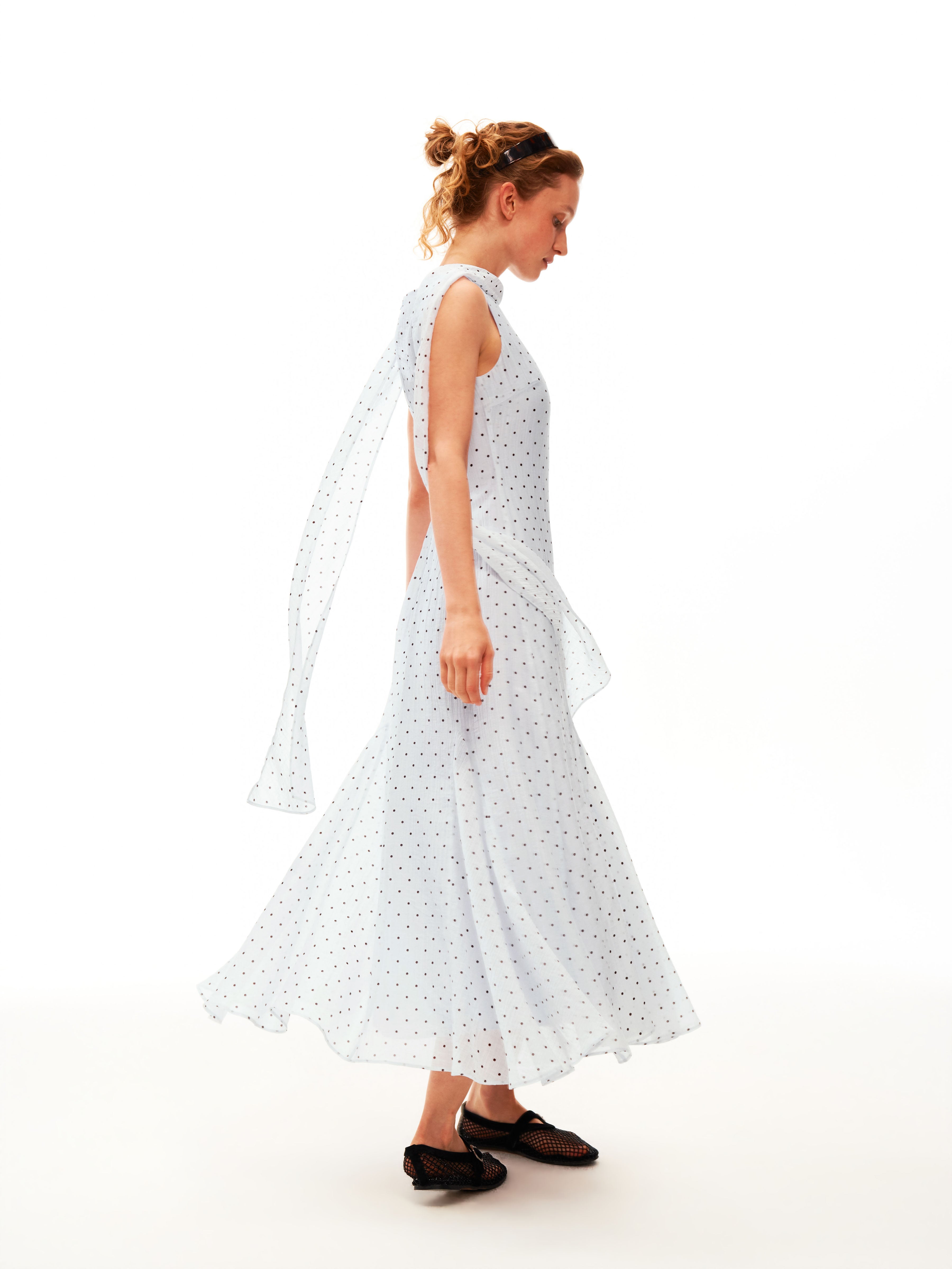 Scarf Tie Dot Dress