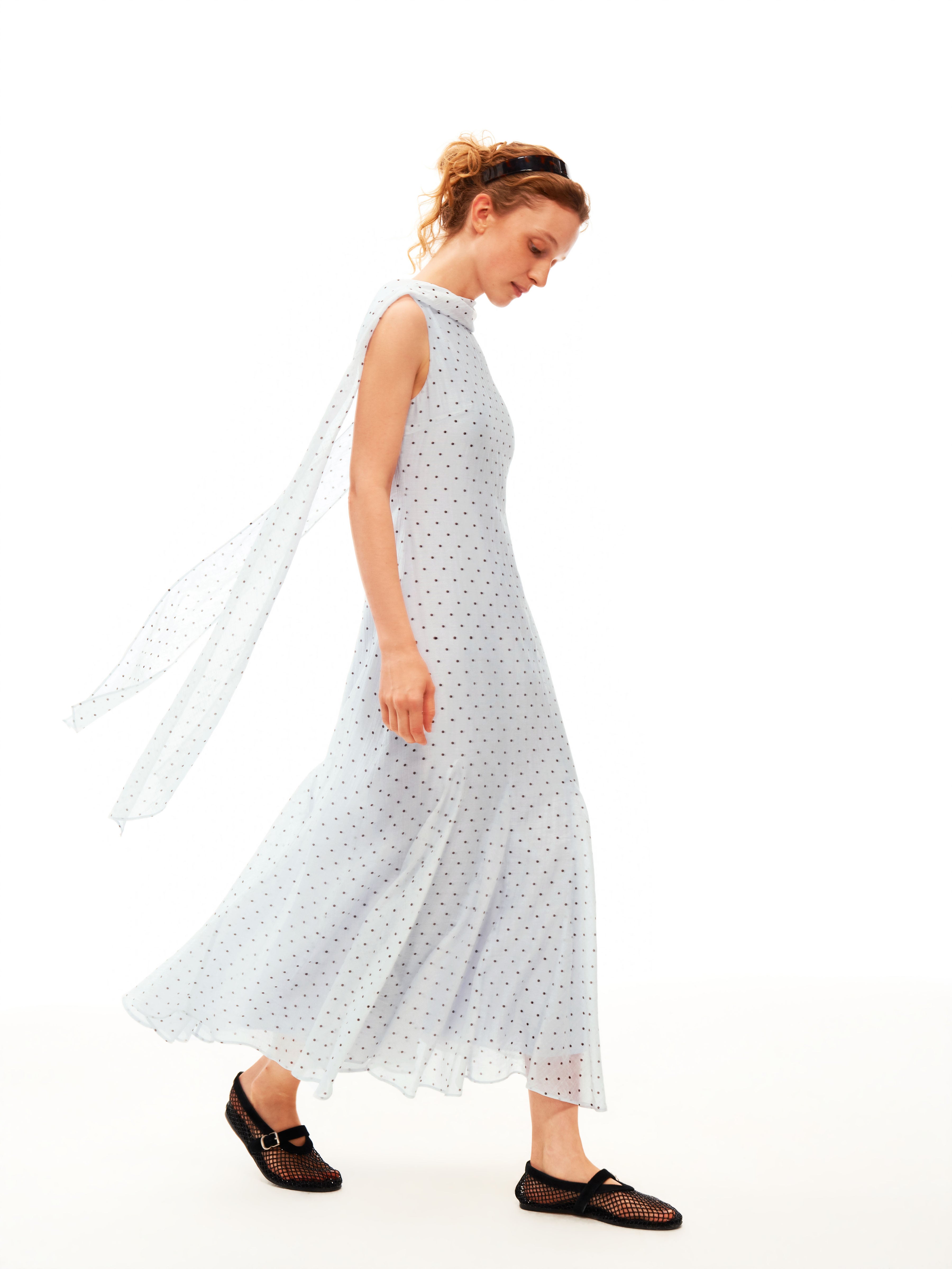 Scarf Tie Dot Dress