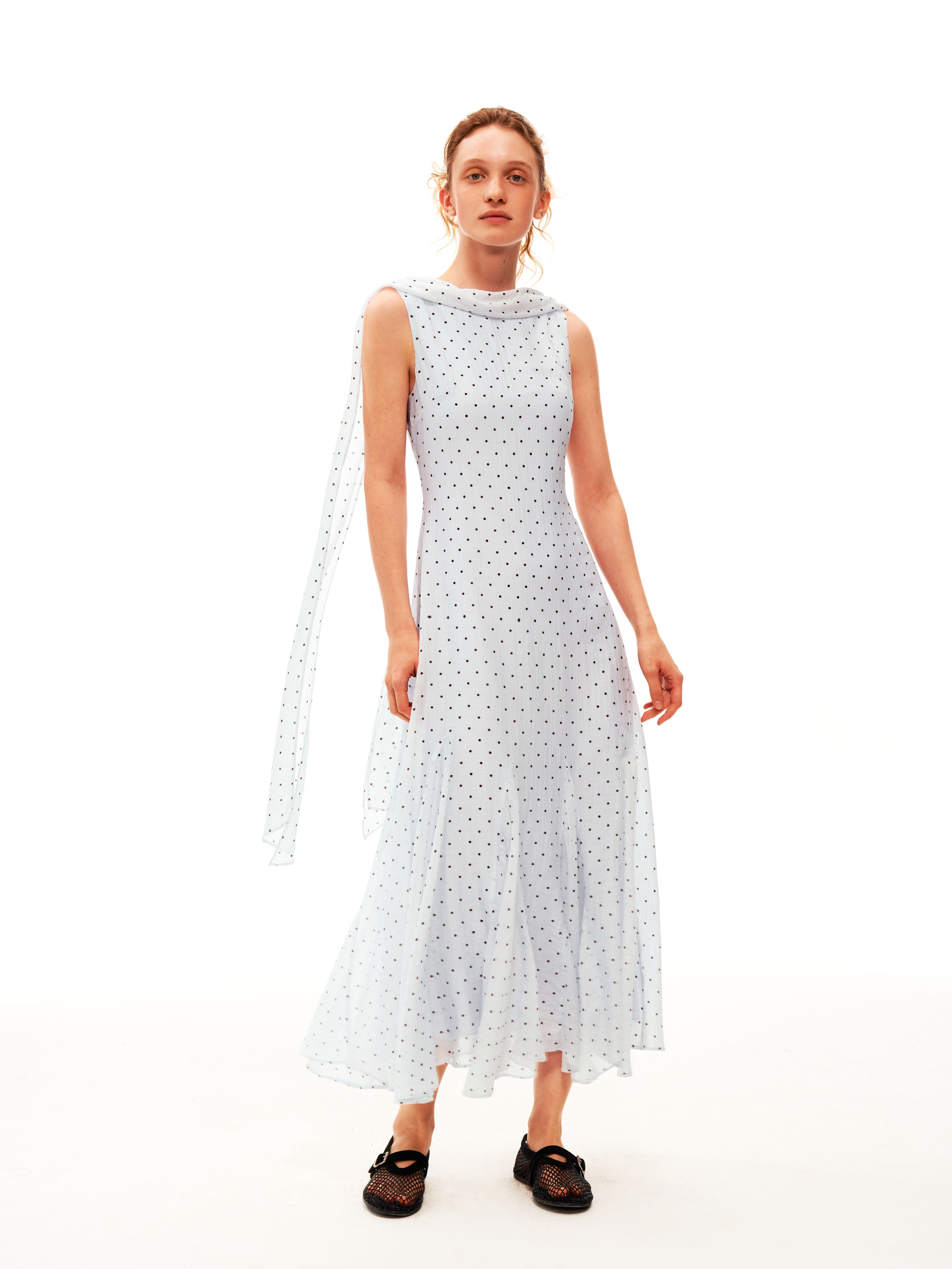 Scarf Tie Dot Dress