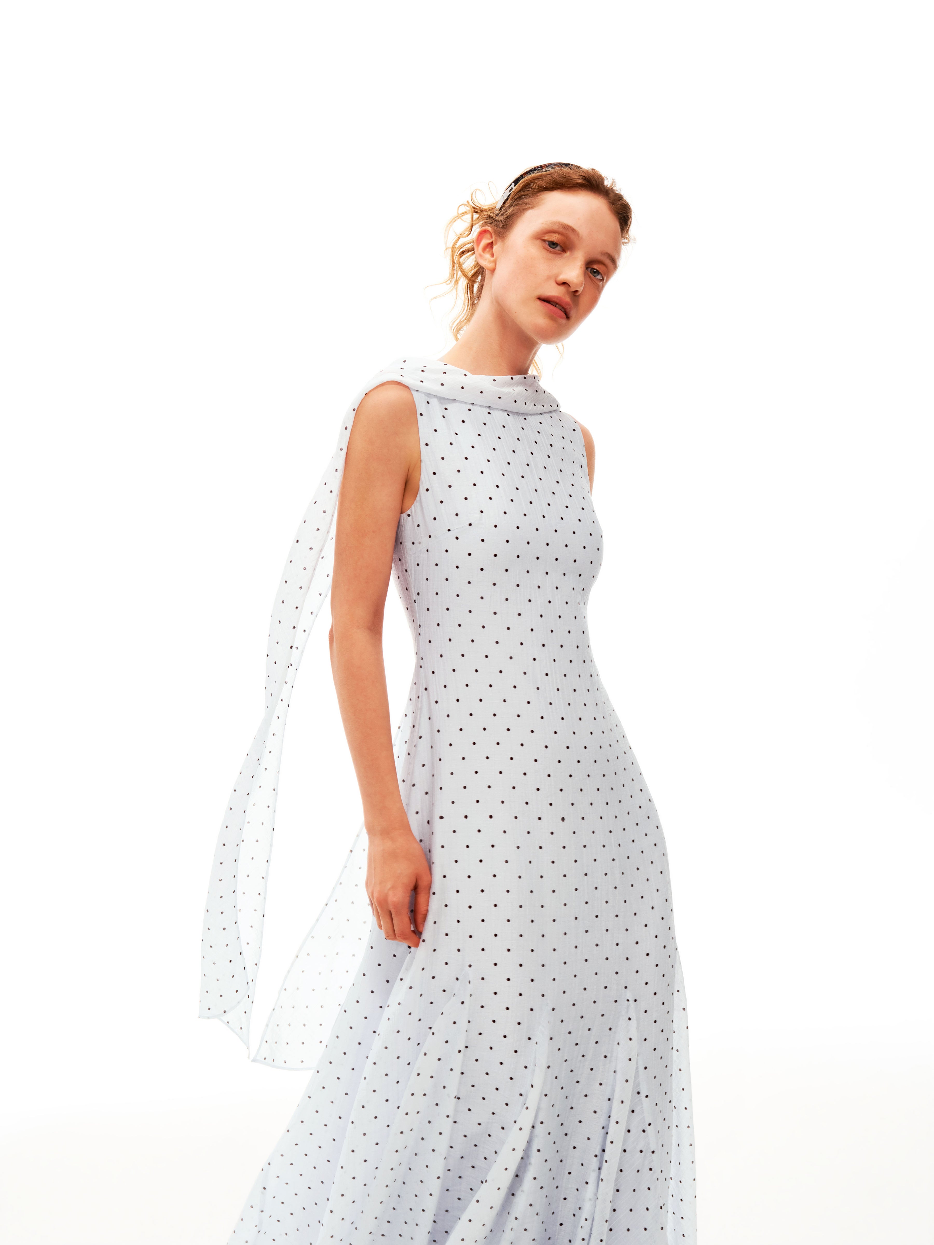 Scarf Tie Dot Dress