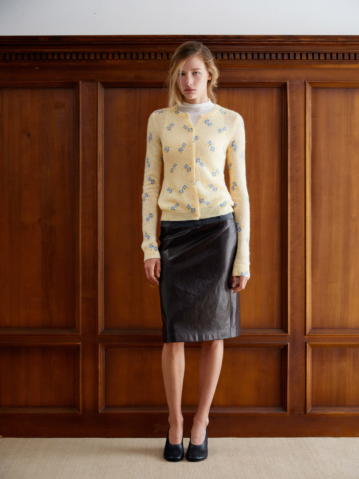 Counterpoint Leather Skirt