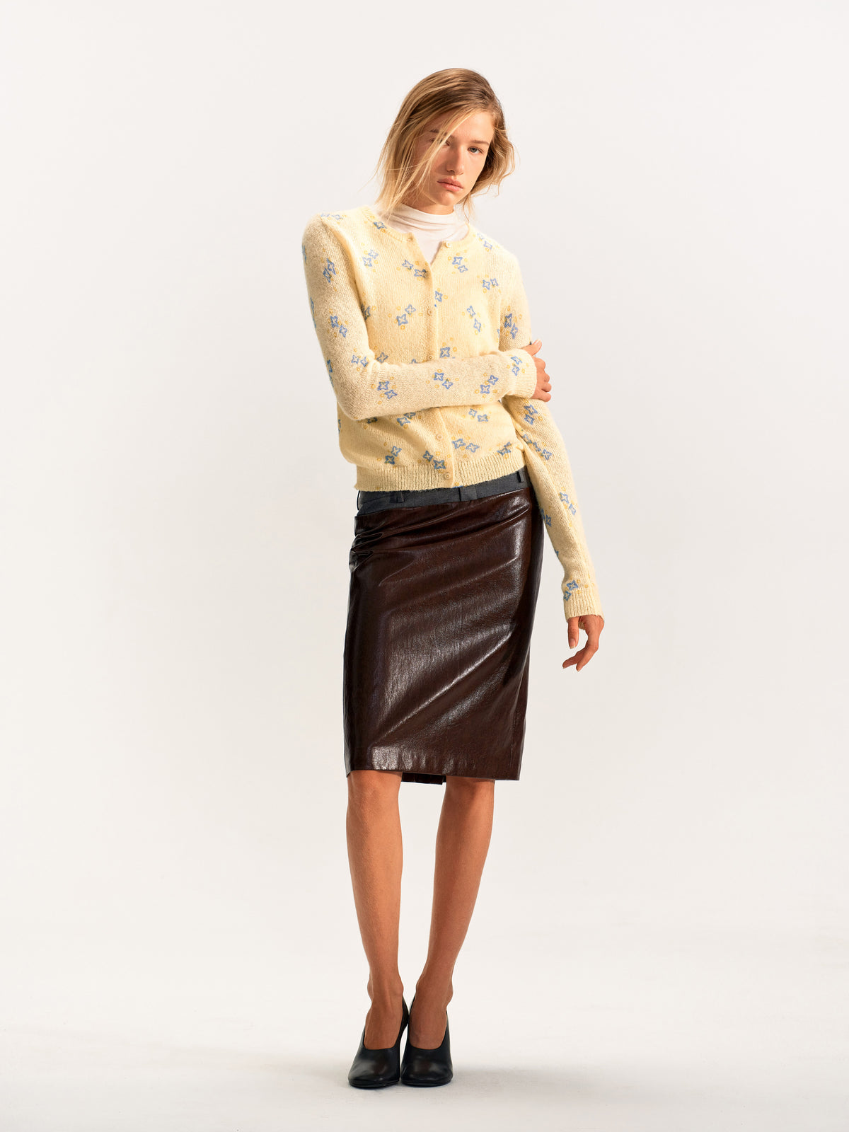 Counterpoint Leather Skirt