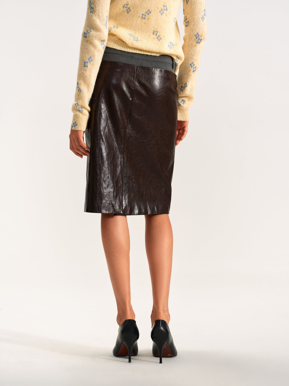 Counterpoint Leather Skirt