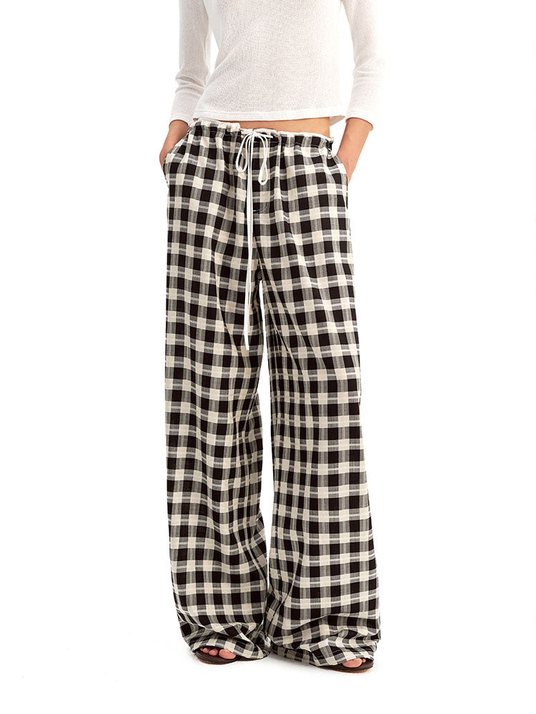 Plaid Relaxed-Fit Pants