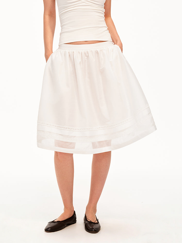 The Sheer Volume Midi Skirt