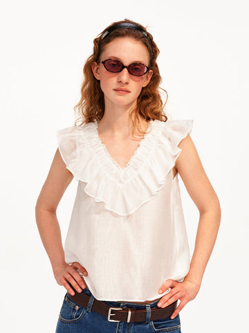 The Sheer Ruffle Top