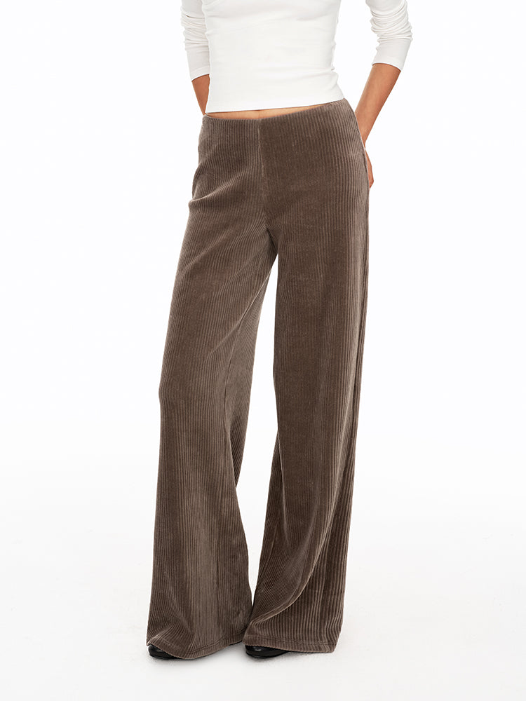 Easy Vintage Corduroy Straight-Leg Pants