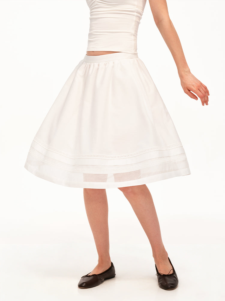 The Sheer Volume Midi Skirt