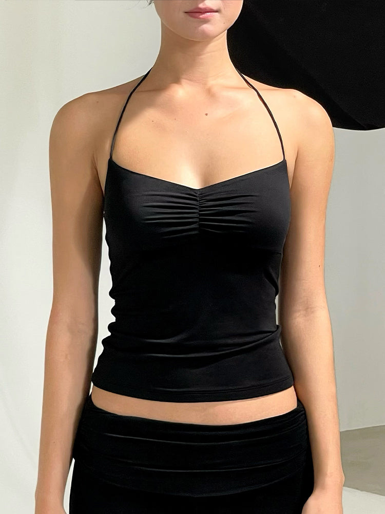เสื้อสายเดี่ยวเกาะอกรูดระบาย