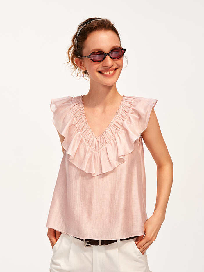 The Sheer Ruffle Top