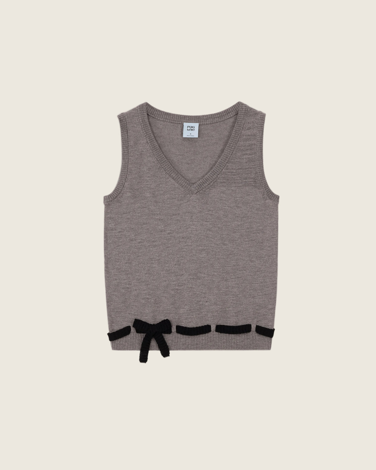 เสื้อกั๊กผ้าถักแบบผูกเอว