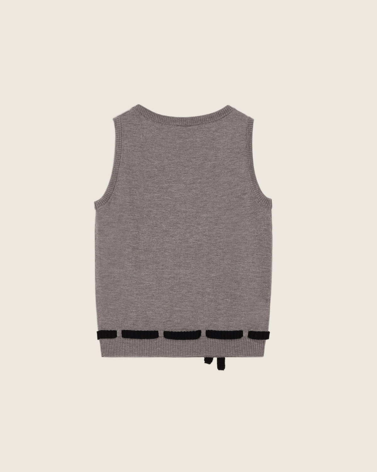 เสื้อกั๊กผ้าถักแบบผูกเอว