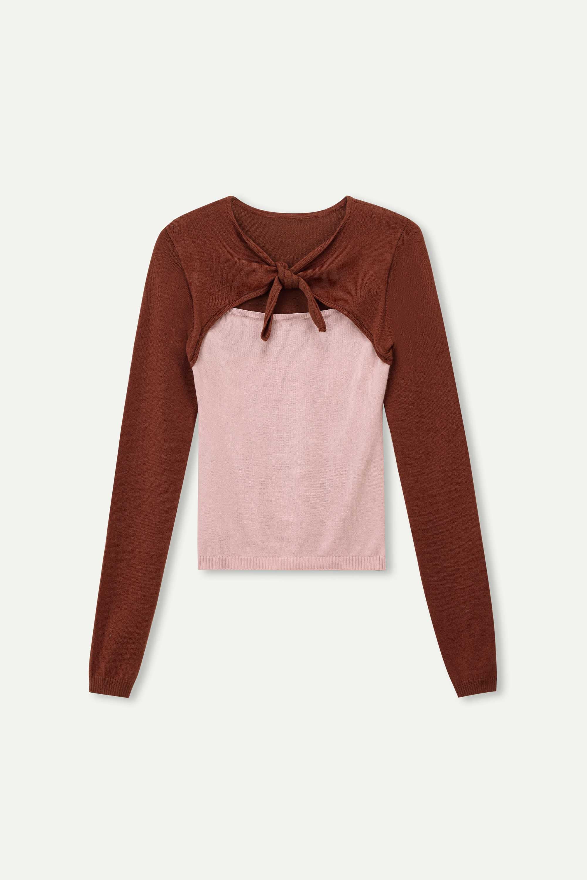 Merino Wool Colorblock Knit Top