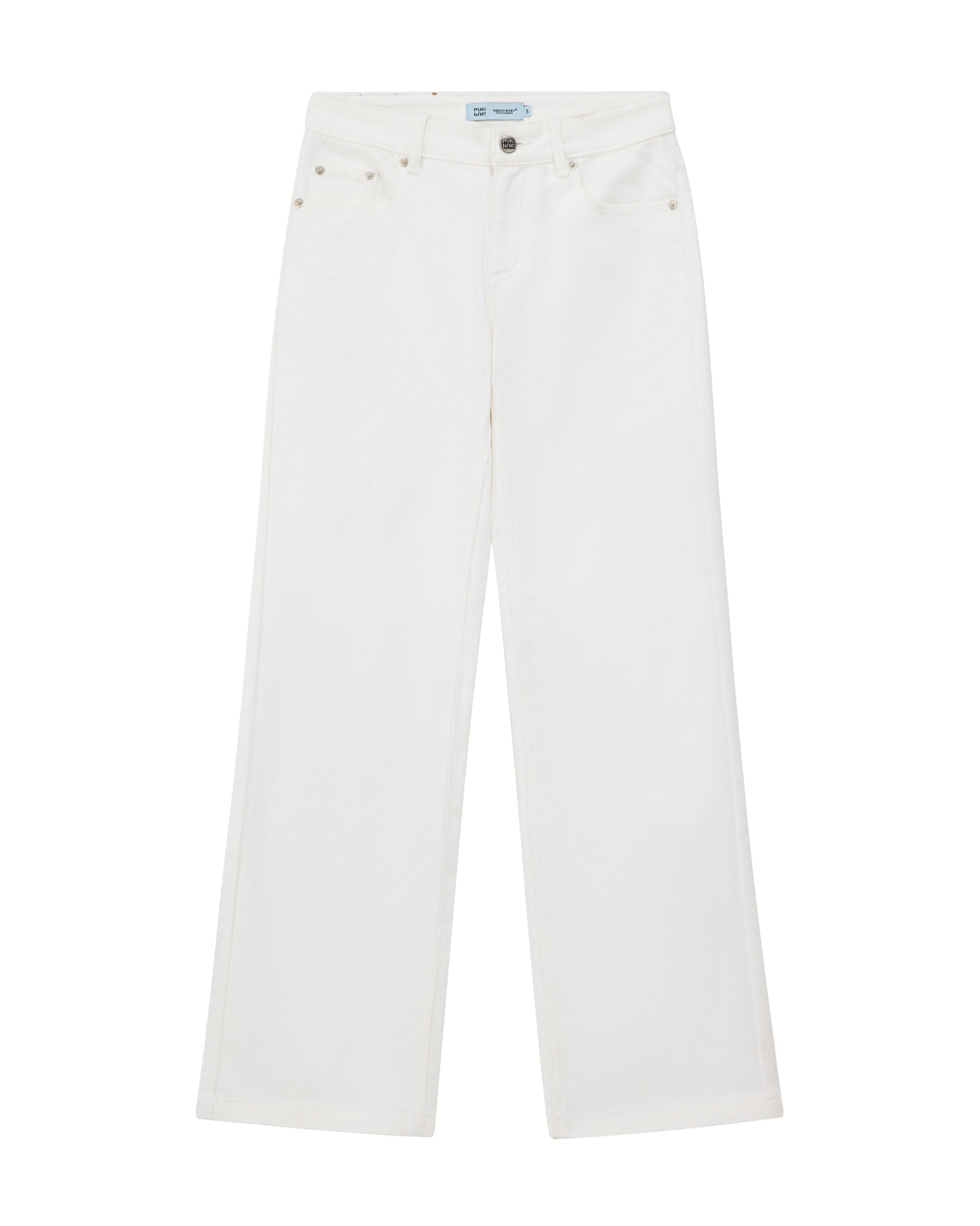 Low Rise Straight White Jeans