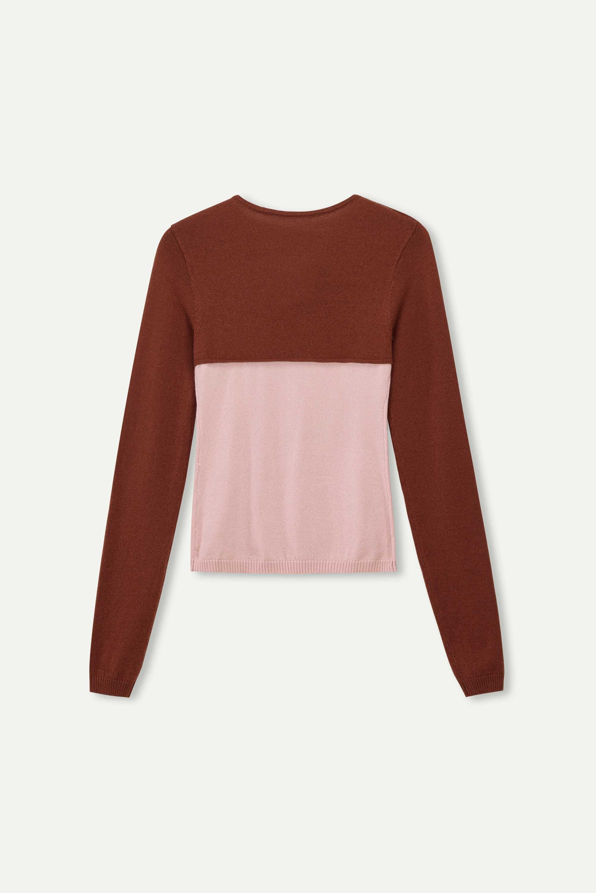 Merino Wool Colorblock Knit Top