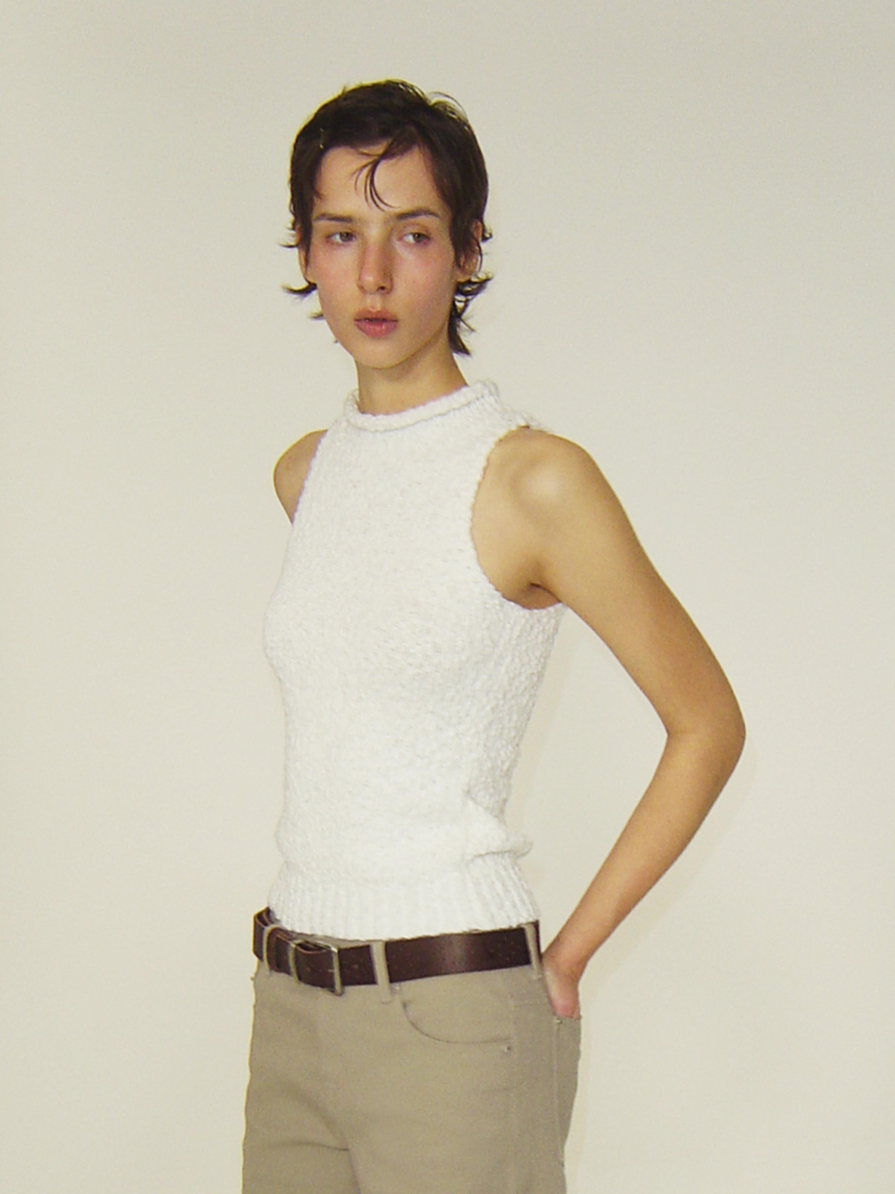 High Neck Knit Tank Top
