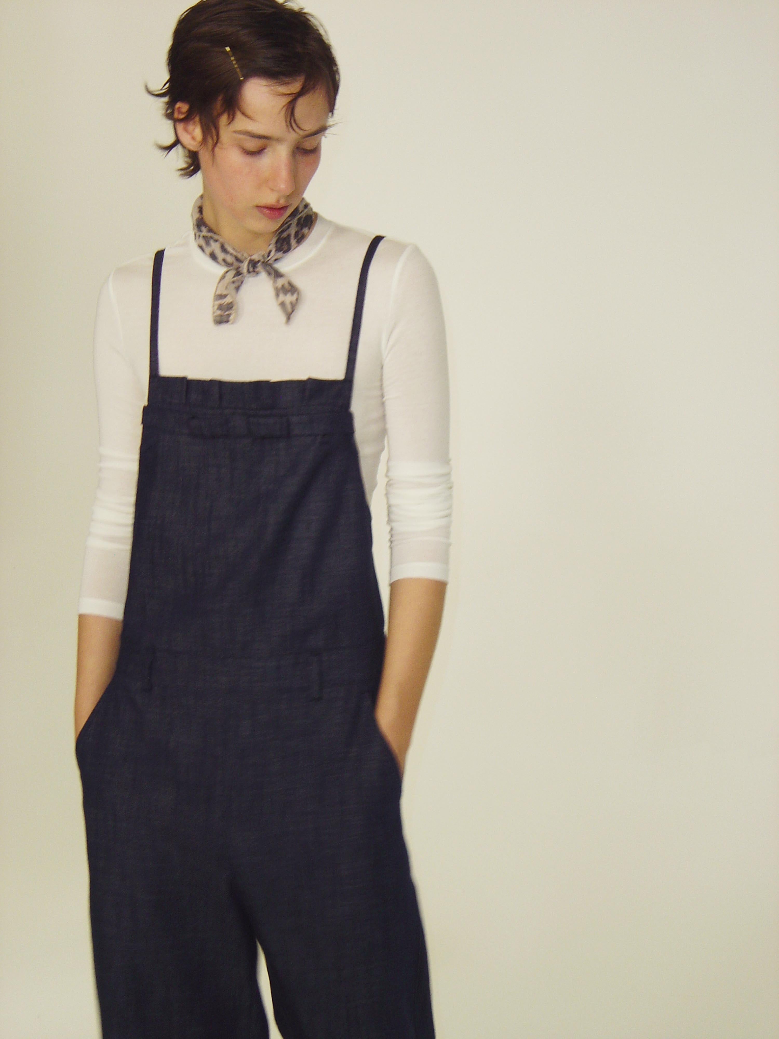 Bow-Detail Denim Jumpsuit