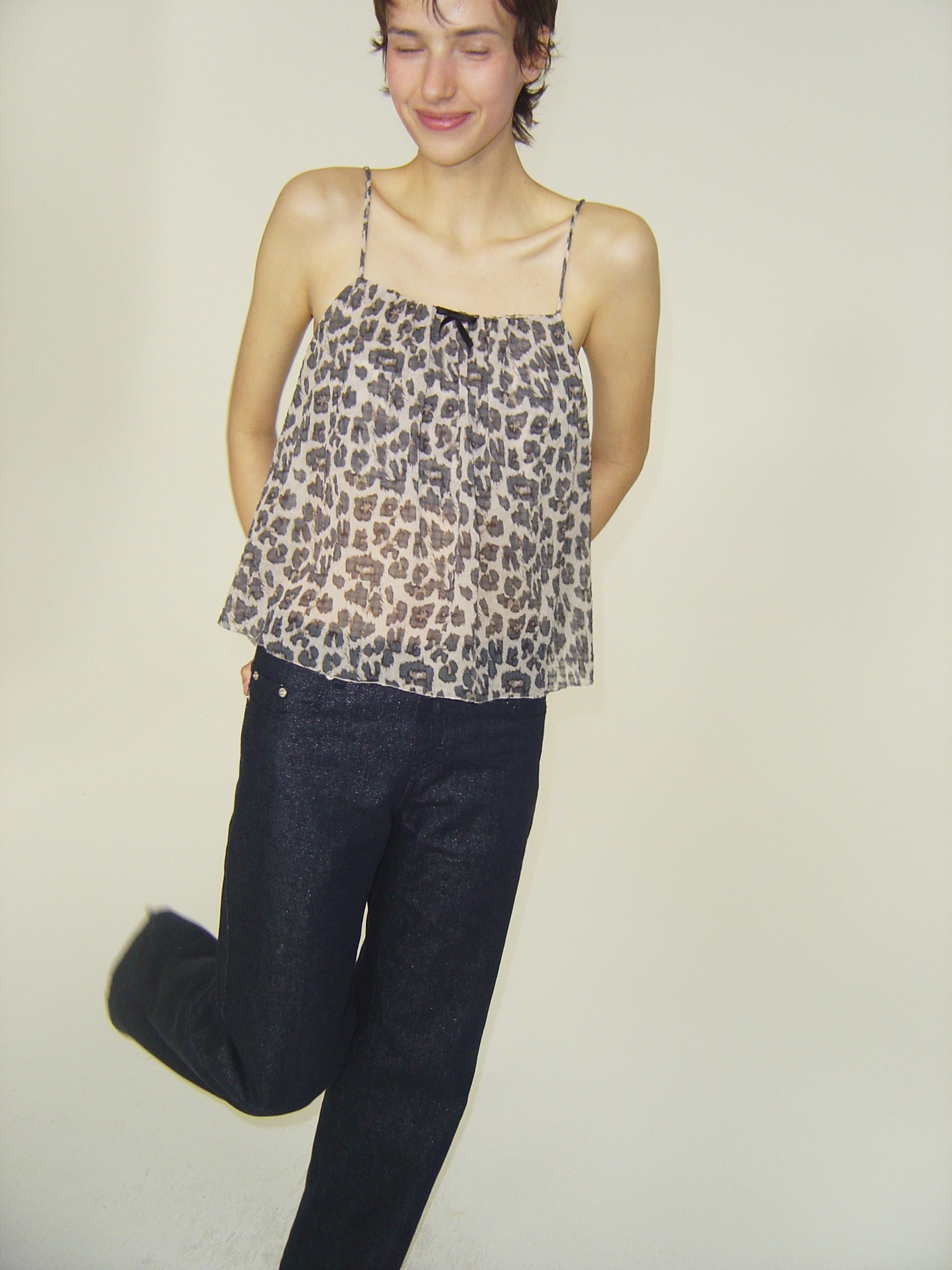 Leopard Bow Cami Top