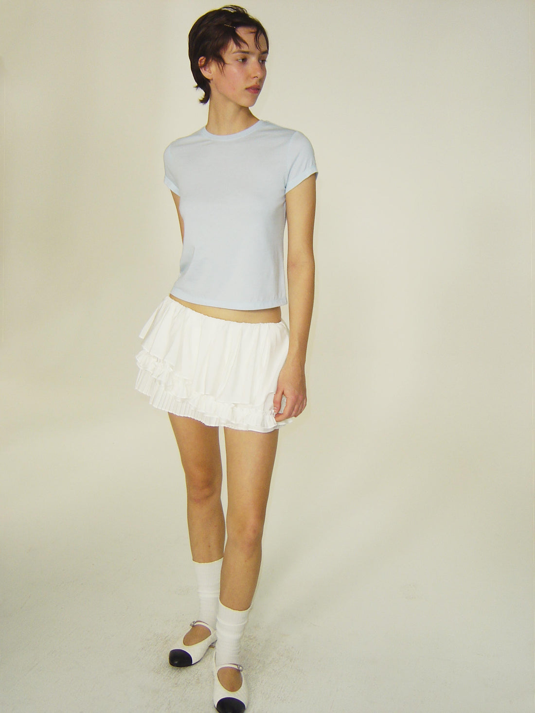 Asymmetric Tiered Mini Skirt