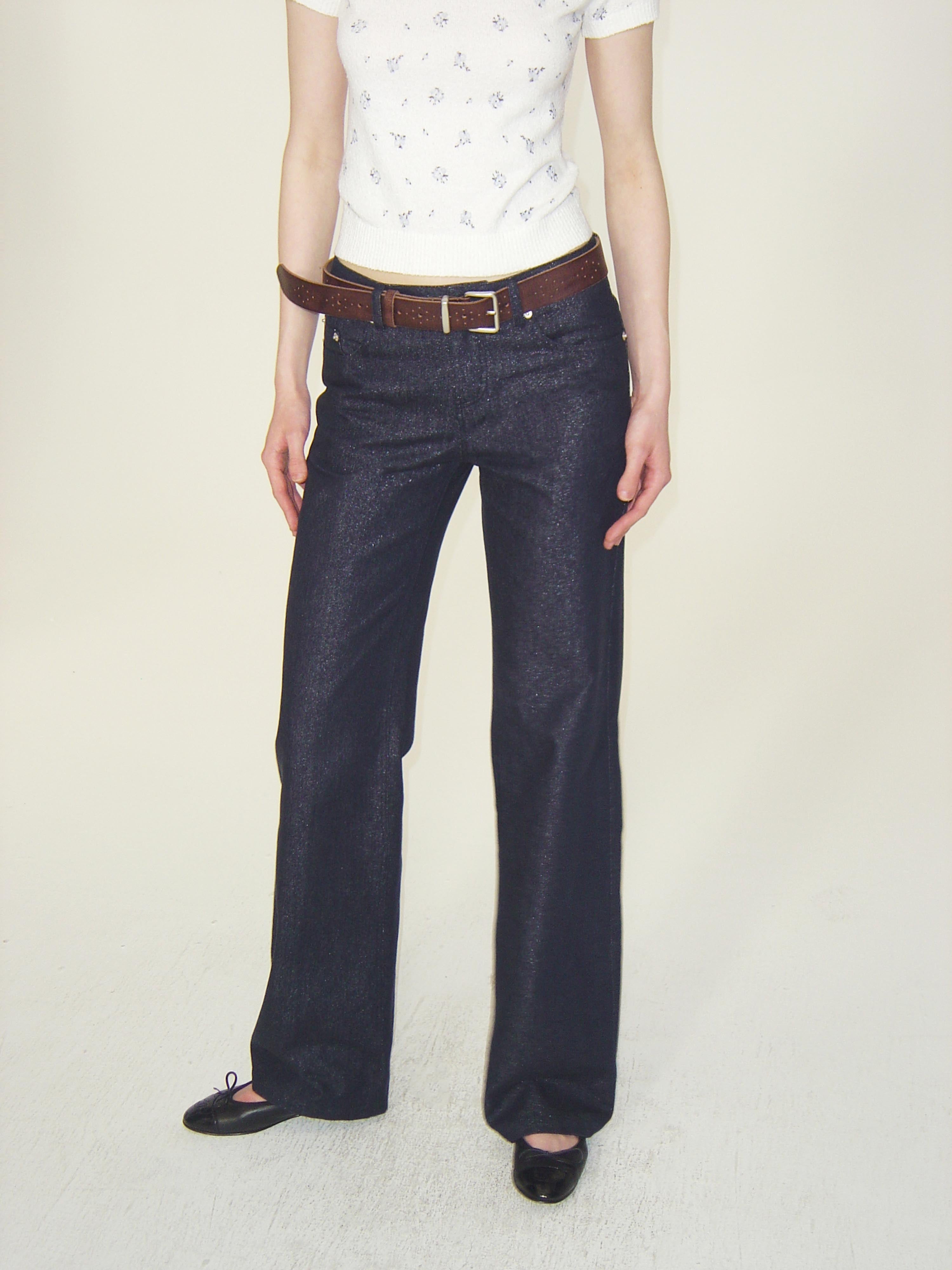 Shimmer Low-Rise Straight Jeans