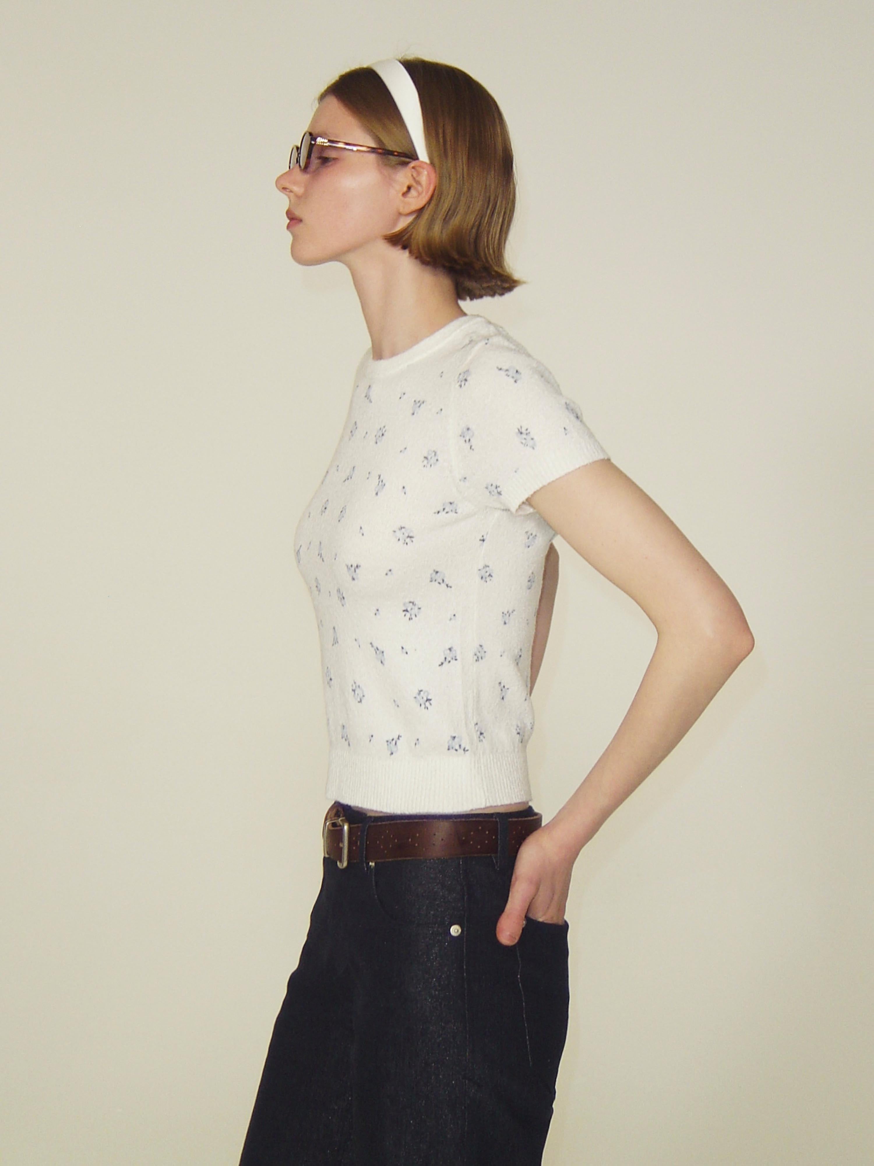 Floral Bouclé Knit Tee