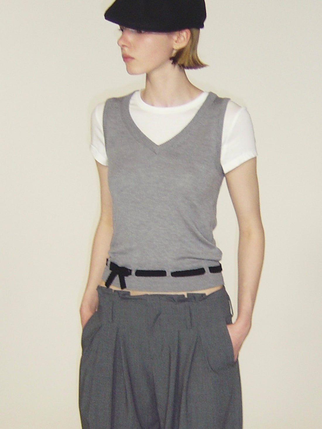 Tie-Waist Knit Vest