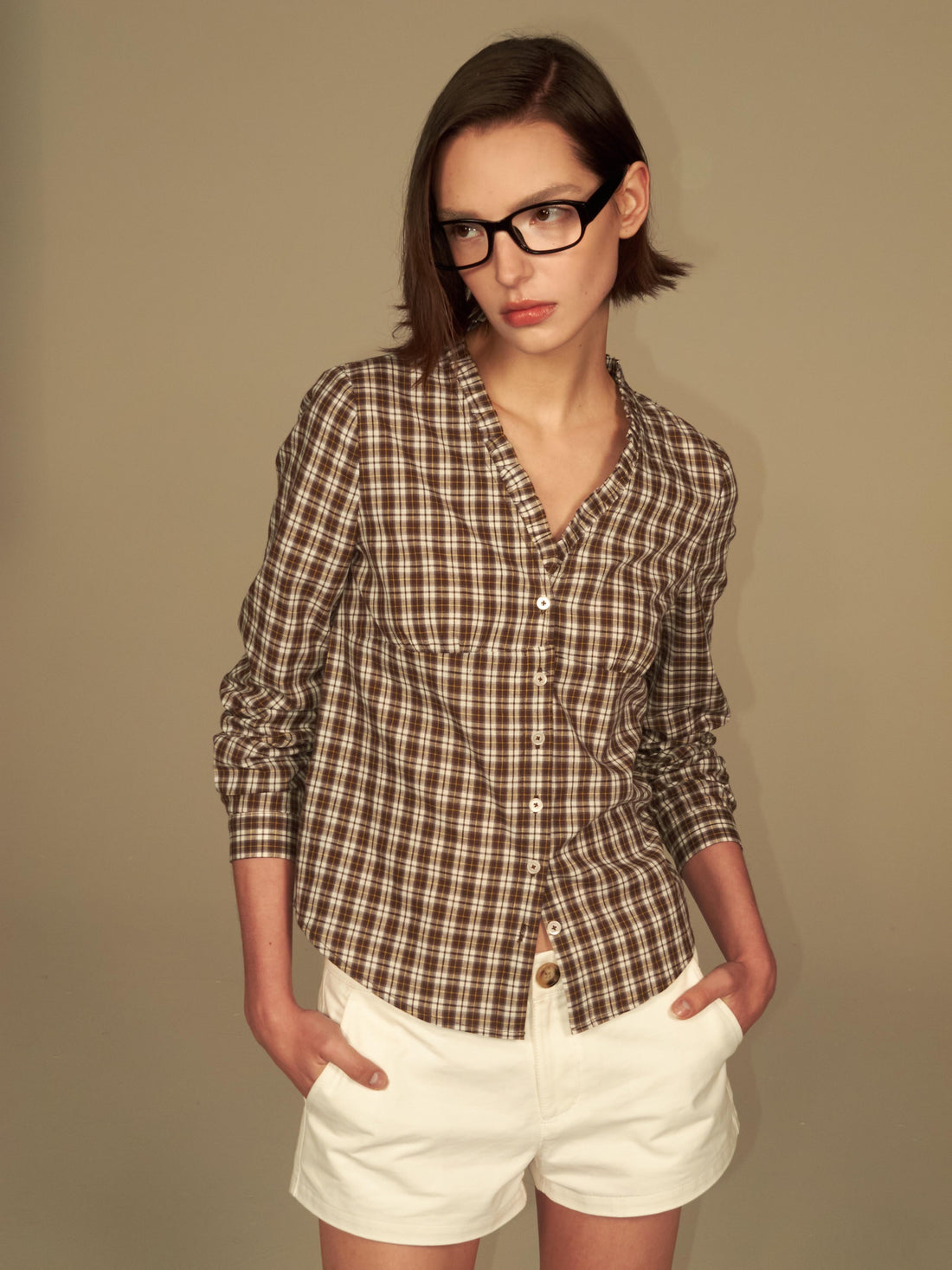 Cropped Plaid Shirt
