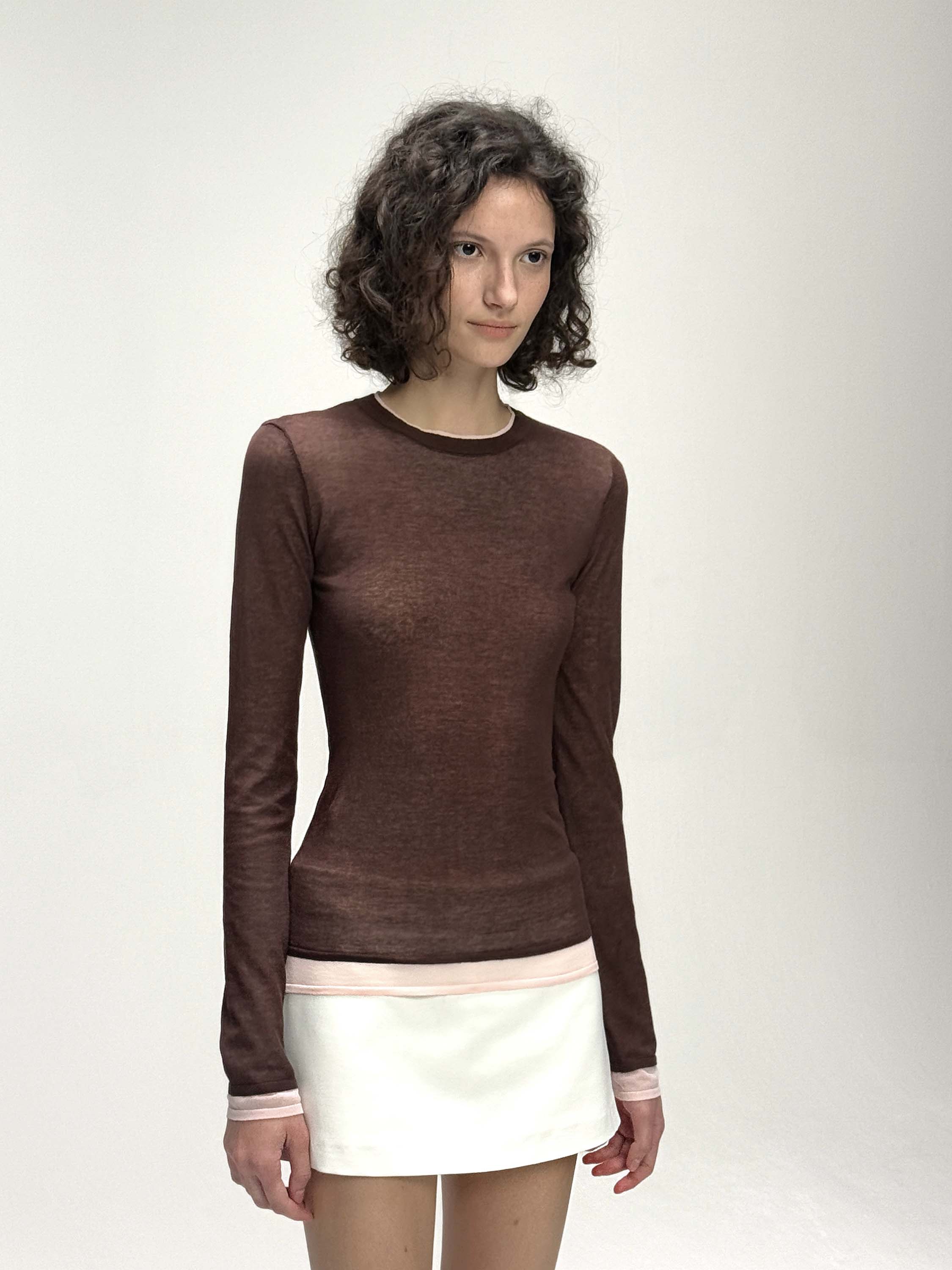 Sheer Layered Knit Top