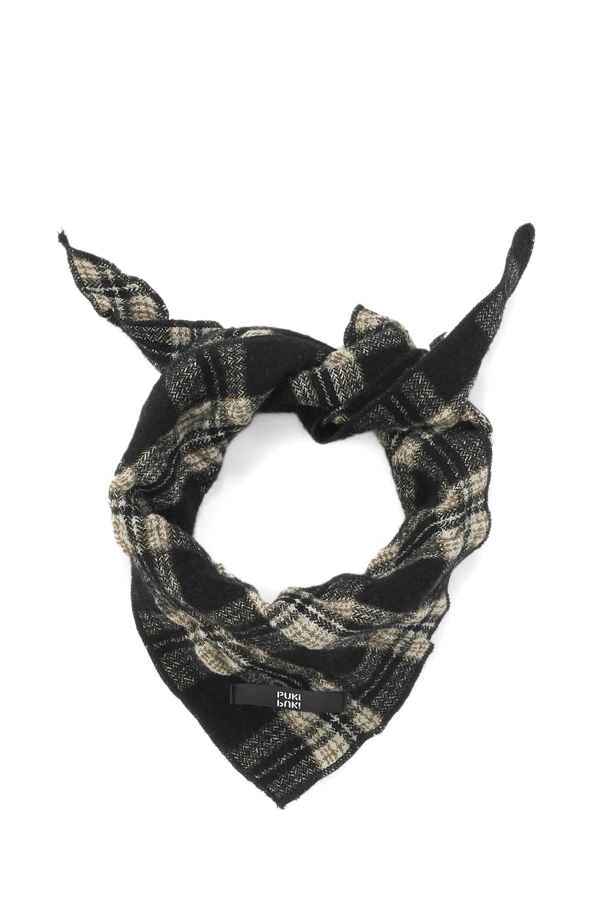 Merino Wool Vintage Textured Check Scarf