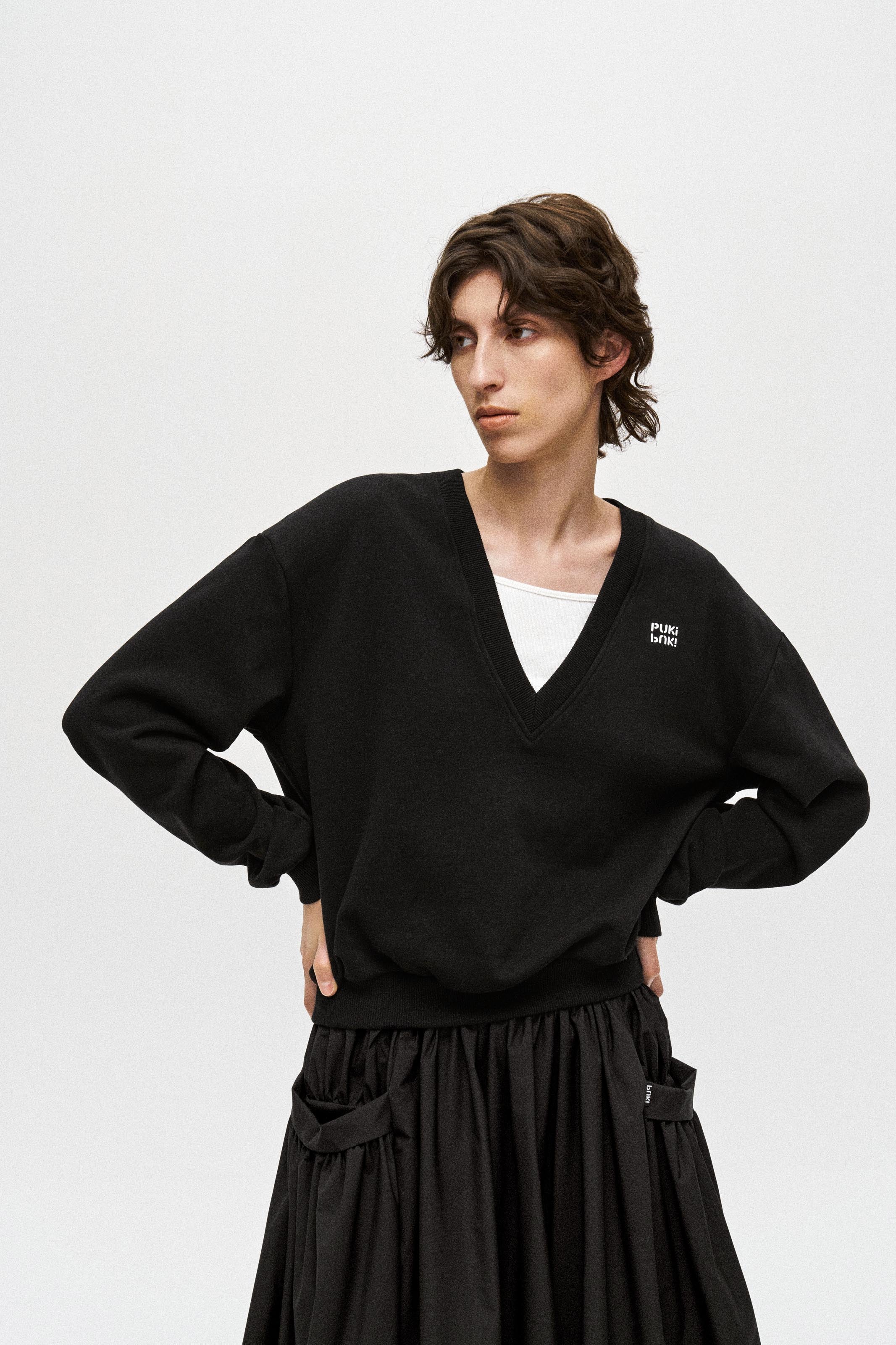 Color V-Neck Sweater