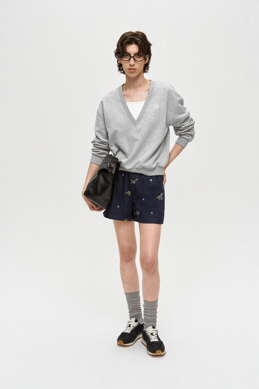 Color V-Neck Sweater