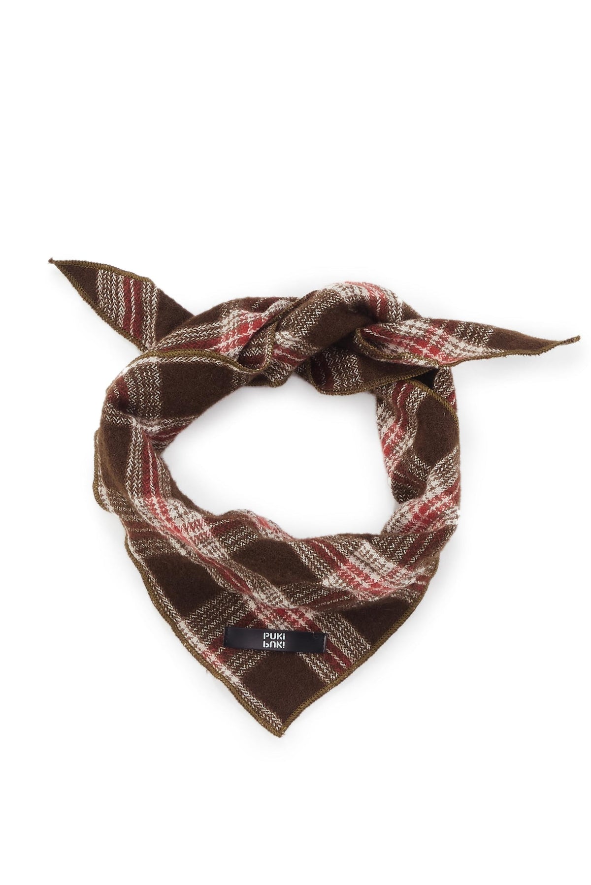 Merino Wool Vintage Textured Check Scarf